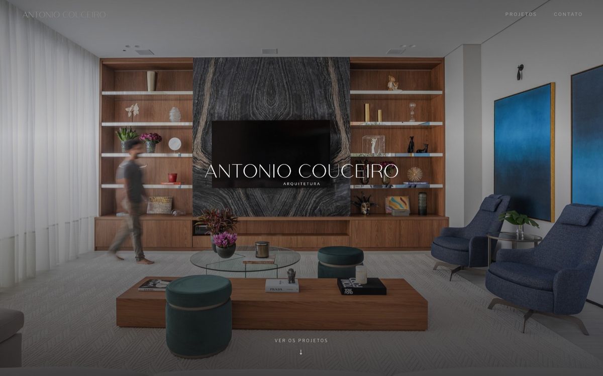 Site da Antonio Couceiro Arquitetura no desktop